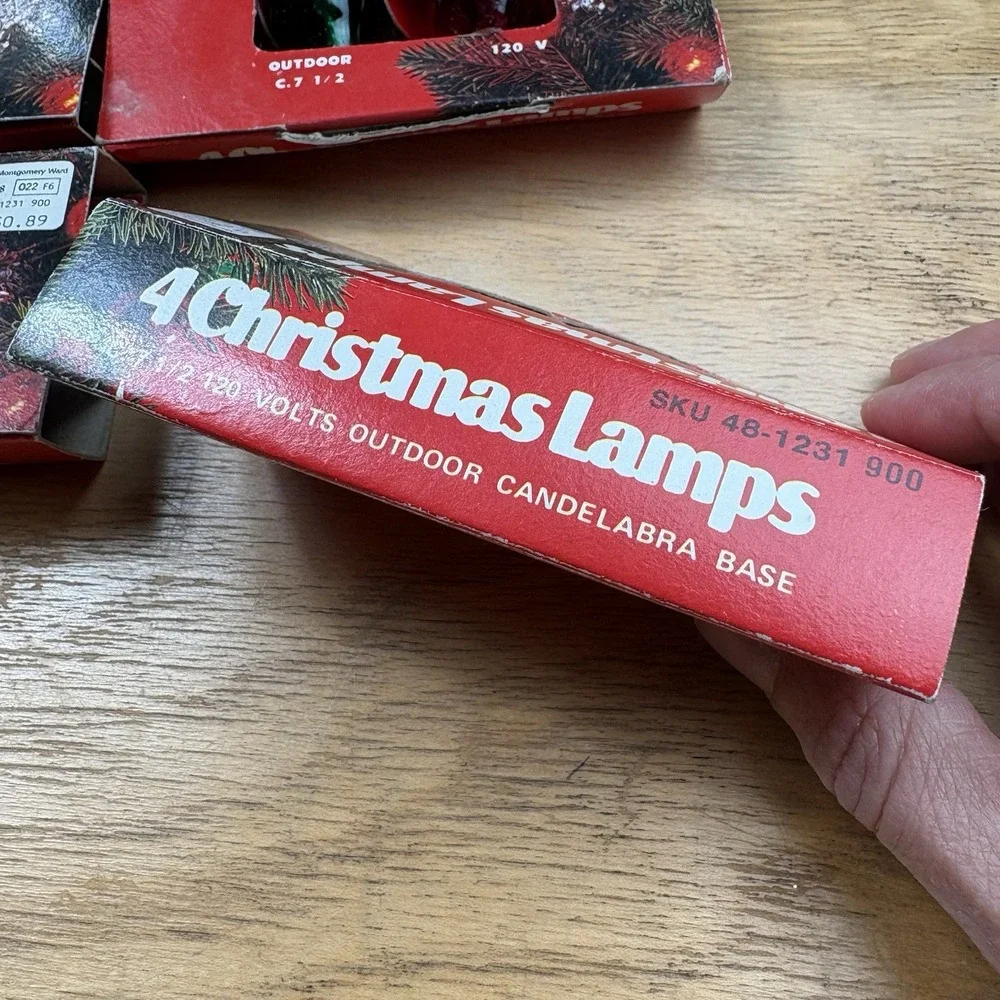 Lot of 6 Vintage NOS Montogomery Ward C7 1/2 Outdoor Christmas 24 Light Bulbs